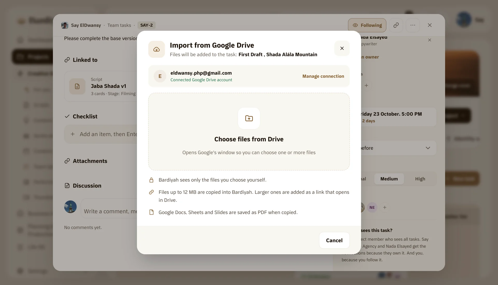 Import your files from Google Drive